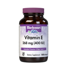Bluebonnet Vitamin E 400 IU softgels bottle front for antioxidant support