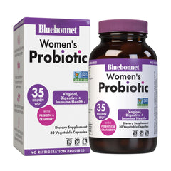 BlueBonnet Women’s Probiotic bottle pouring capsules for daily urinary tract support