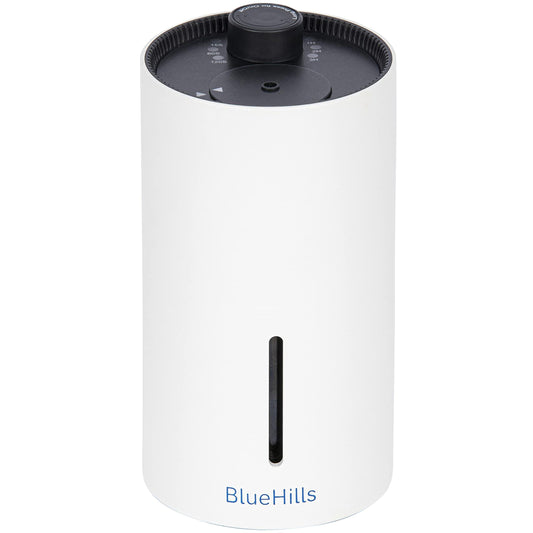 BlueHills diffuser white front view for desk use with portable aroma diffusion