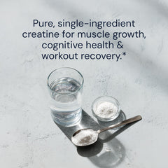Close‑up of the Blueprint Bryan Johnson creatine monohydrate powder label.