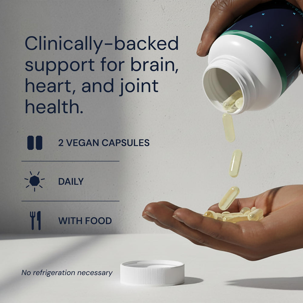 Blueprint Bryan Johnson Omega-3 box ready for daily use in wellness routines