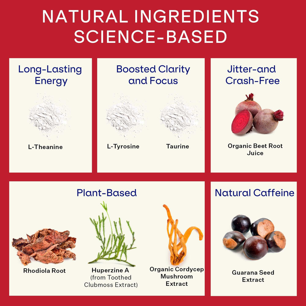 Blueshift ingredients L-tyrosine and taurine support focused energy