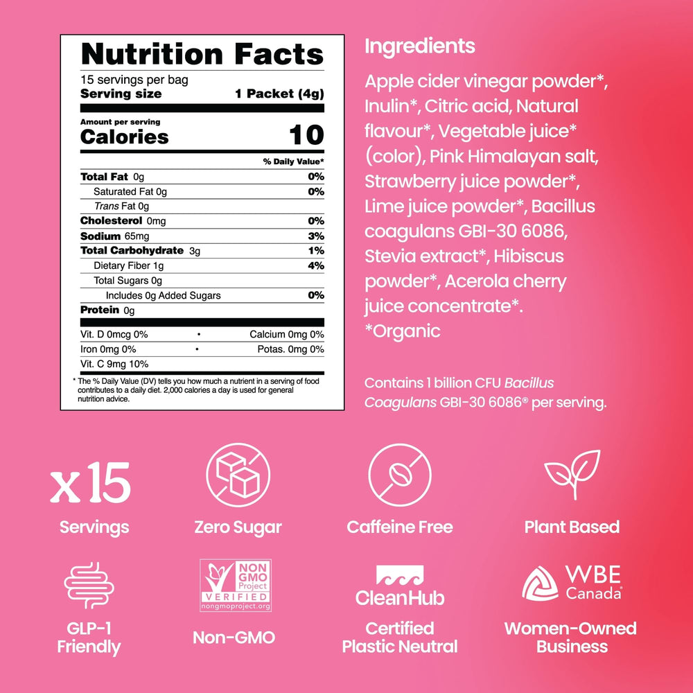 Blume SuperBelly acai pomegranate packet delivers bold flavor and gut-friendly hydration.
