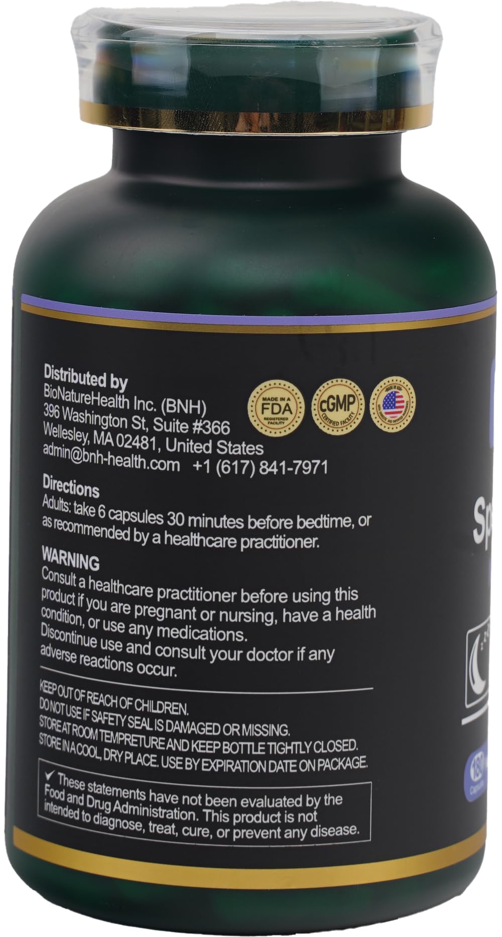BNH bedside setup with sleep aid reinforces a calm nightly routine.