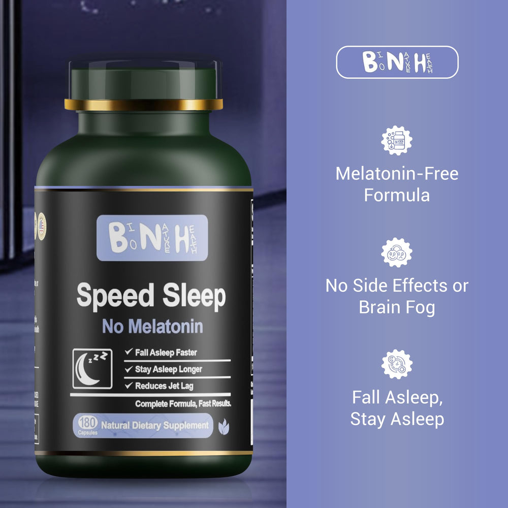 BNH capsules rest beside herbal ingredients for natural sleep support.