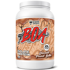 BOA Isolate Chocolate Peanut Butter bottle for convenient pre-workout fueling