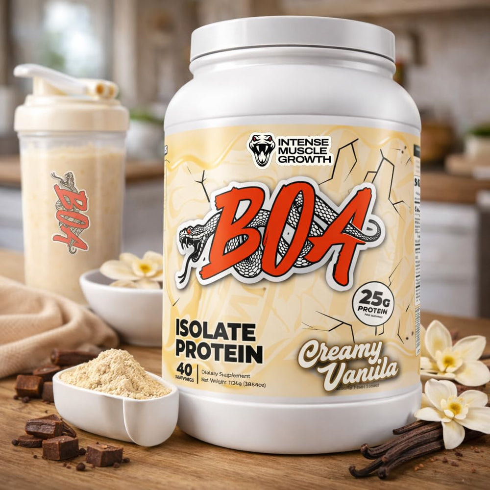 BOA Isolate Protein scoop dispense showing easy measurement and fast mixing