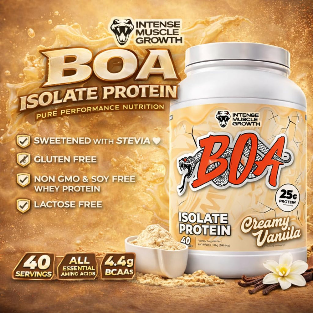BOA Isolate Protein vanilla cream flavor highlighting creamy taste and versatility