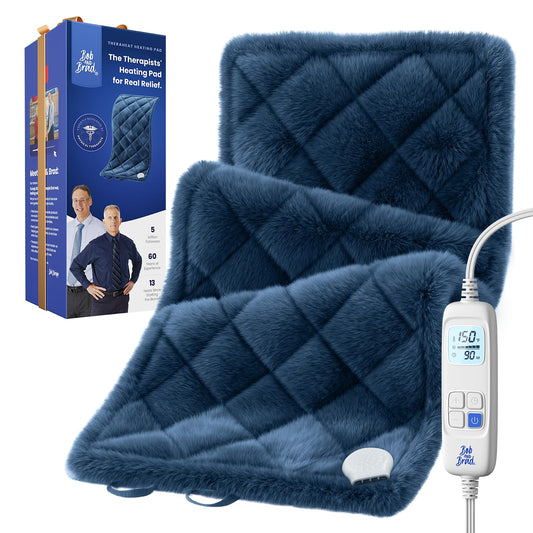 Bob and Brad infrared weighted pad on the back delivers deep warmth for comfort.