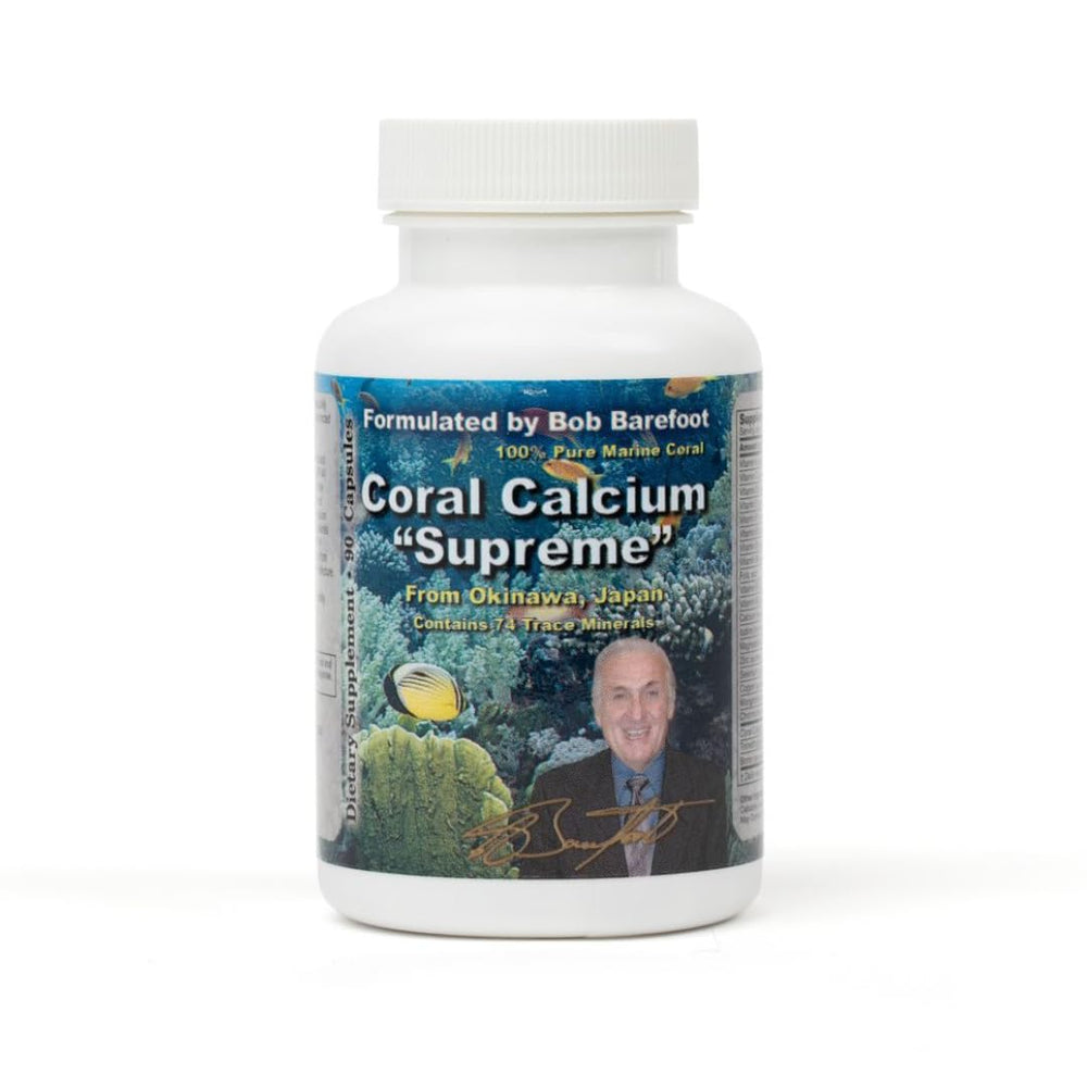 BOB'S BEST Coral Calcium Supreme I bottle front highlights a pure mineral supplement.