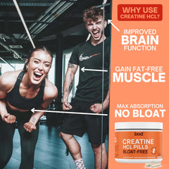 Bod Goba Tea Creatine HCL label close-up highlighting clean ingredients.