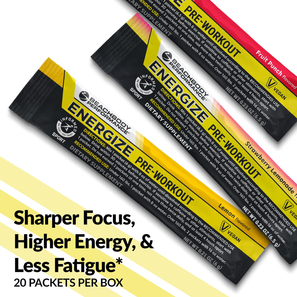 BODi Energize strawberry-lemonade flavor tub with vibrant branding