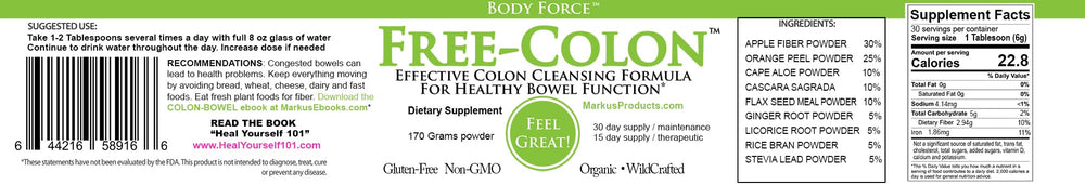 Body Force Colon Formula packaging front view highlighting complete cleansing solution.