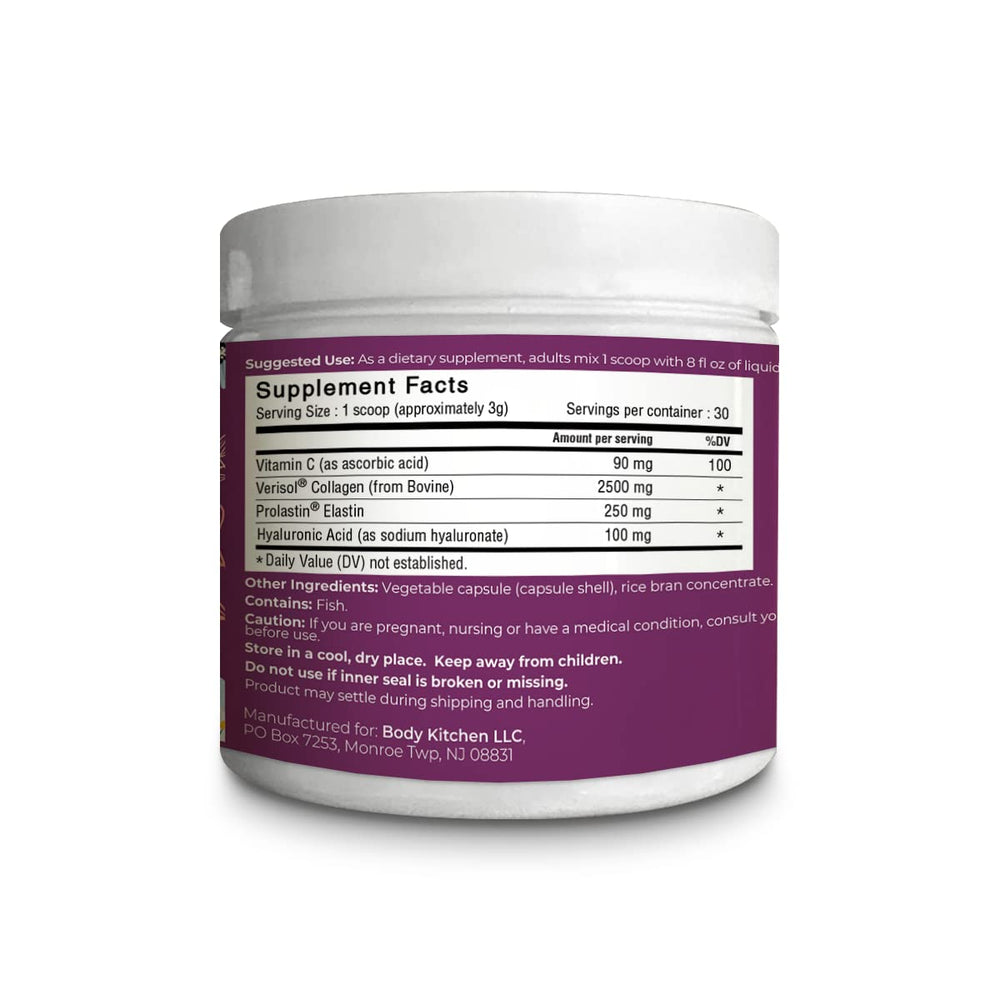 Body Kitchen Collagen + Elastin scoop ready for daily use
