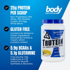 Body Nutrition Trutein Casein 45 percent label suggests steady amino acid support