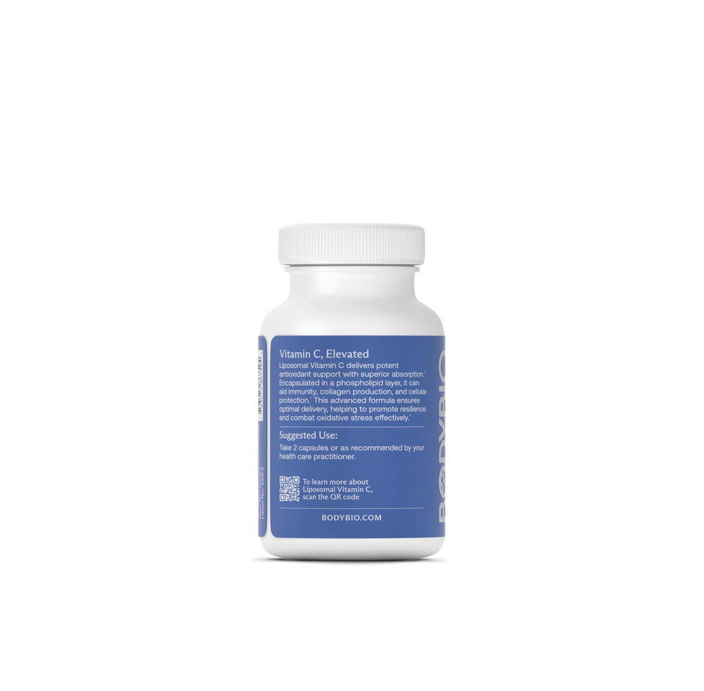 BodyBio Liposomal Vitamin C cap close-up emphasizing secure packaging