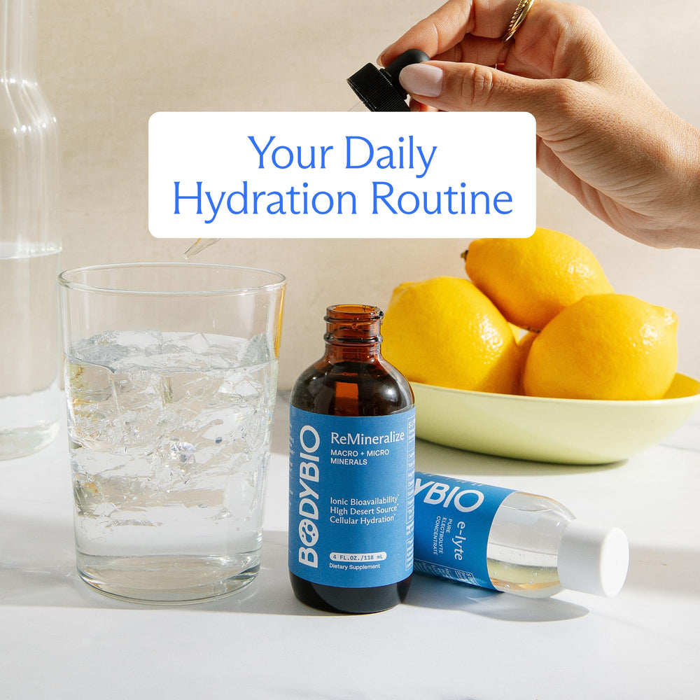 BodyBio ReMineralize in use with dropper