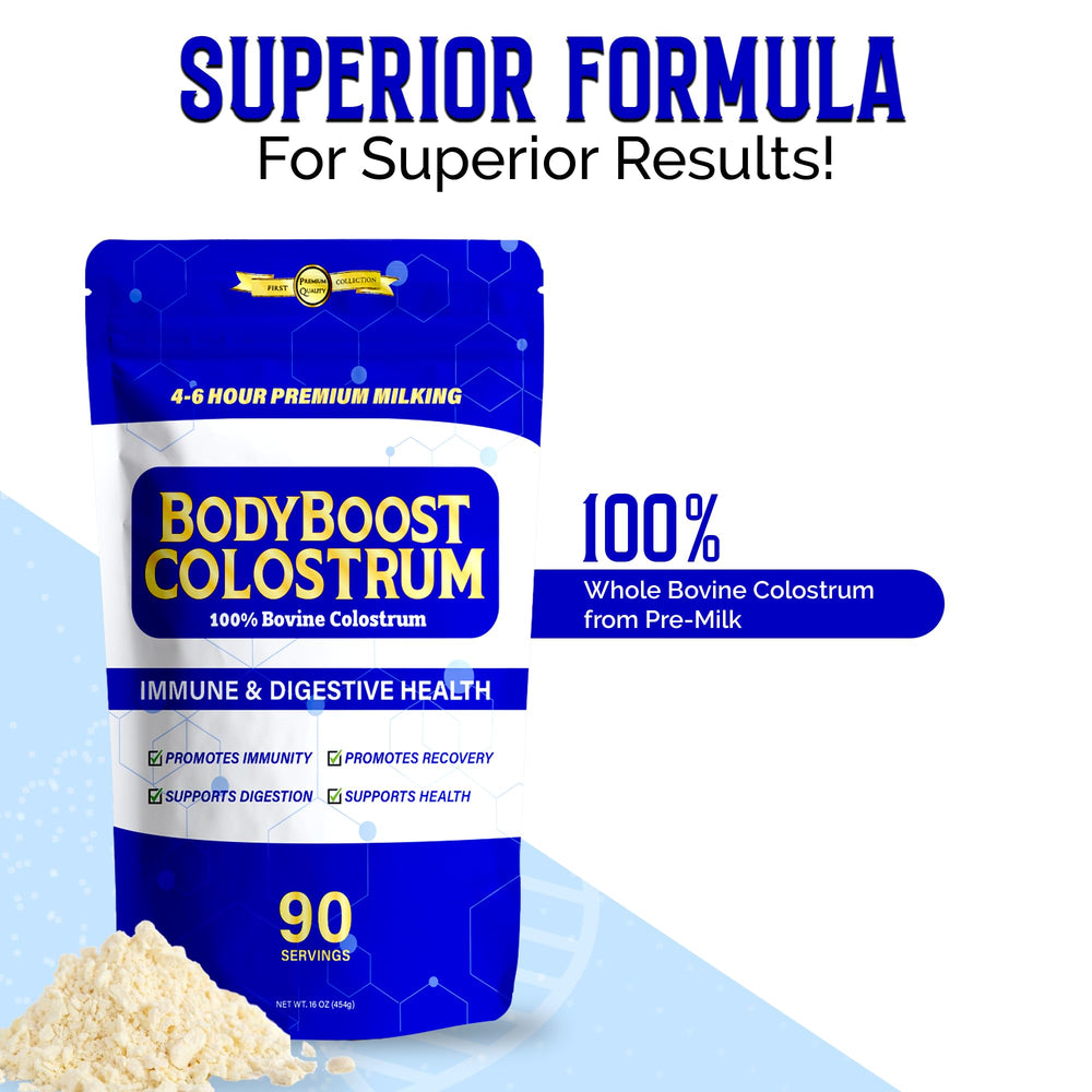BodyBoost grass-fed cows image emphasizes natural pasture-based sourcing.
