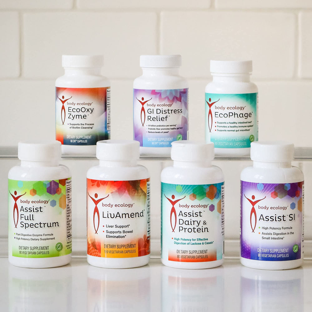 Body Ecology EcoOxyZyme daily-use routine image conveys easy incorporation into morning or evening wellness.