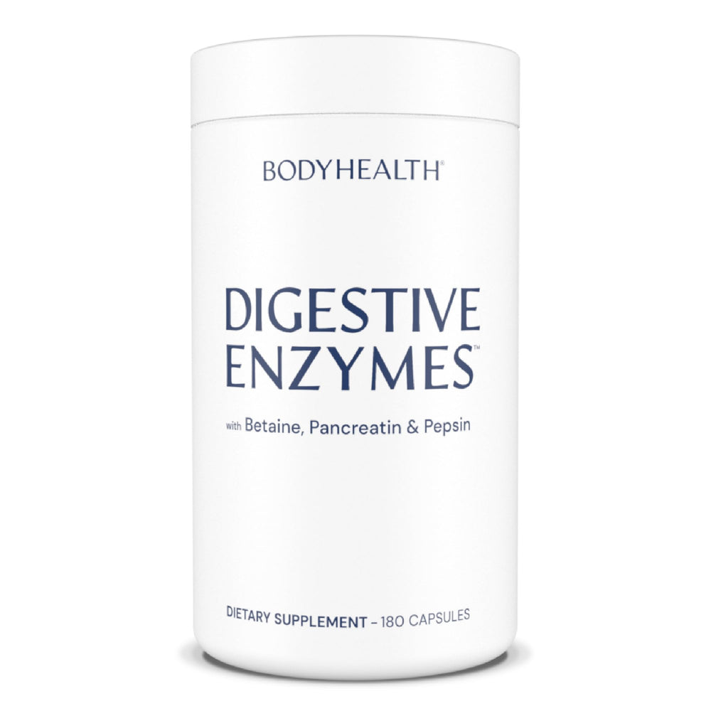 BodyHealth Digestive Enzymes bottle showing post-meal support label