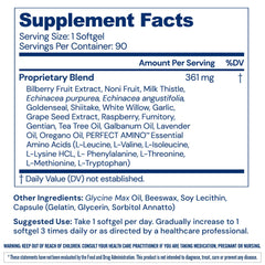 BodyHealth Gut Defense label close-up highlighting clean ingredients for gut-friendly nutrition.