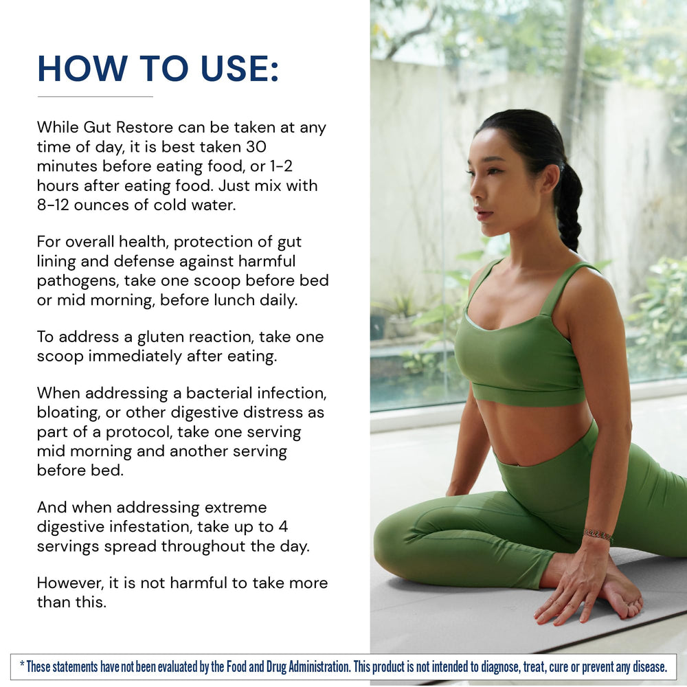 BodyHealth Gut Restore powder texture close-up suggests a smooth blend for versatile use