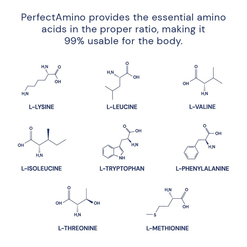 BodyHealth PerfectAmino label highlights BCAAs and vegan ingredients