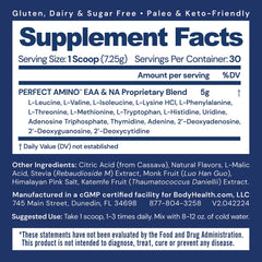 BodyHealth PerfectAmino scoop included for precise pre- and post-workout fueling