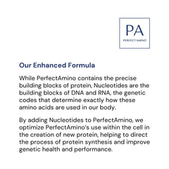 BodyHealth PerfectAmino Vanilla ingredients panel emphasizes plant based amino acids.