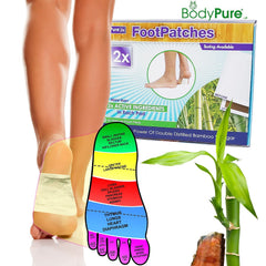 BodyPure Takesumi foot patch close-up shows herbal formula for cleansing use.