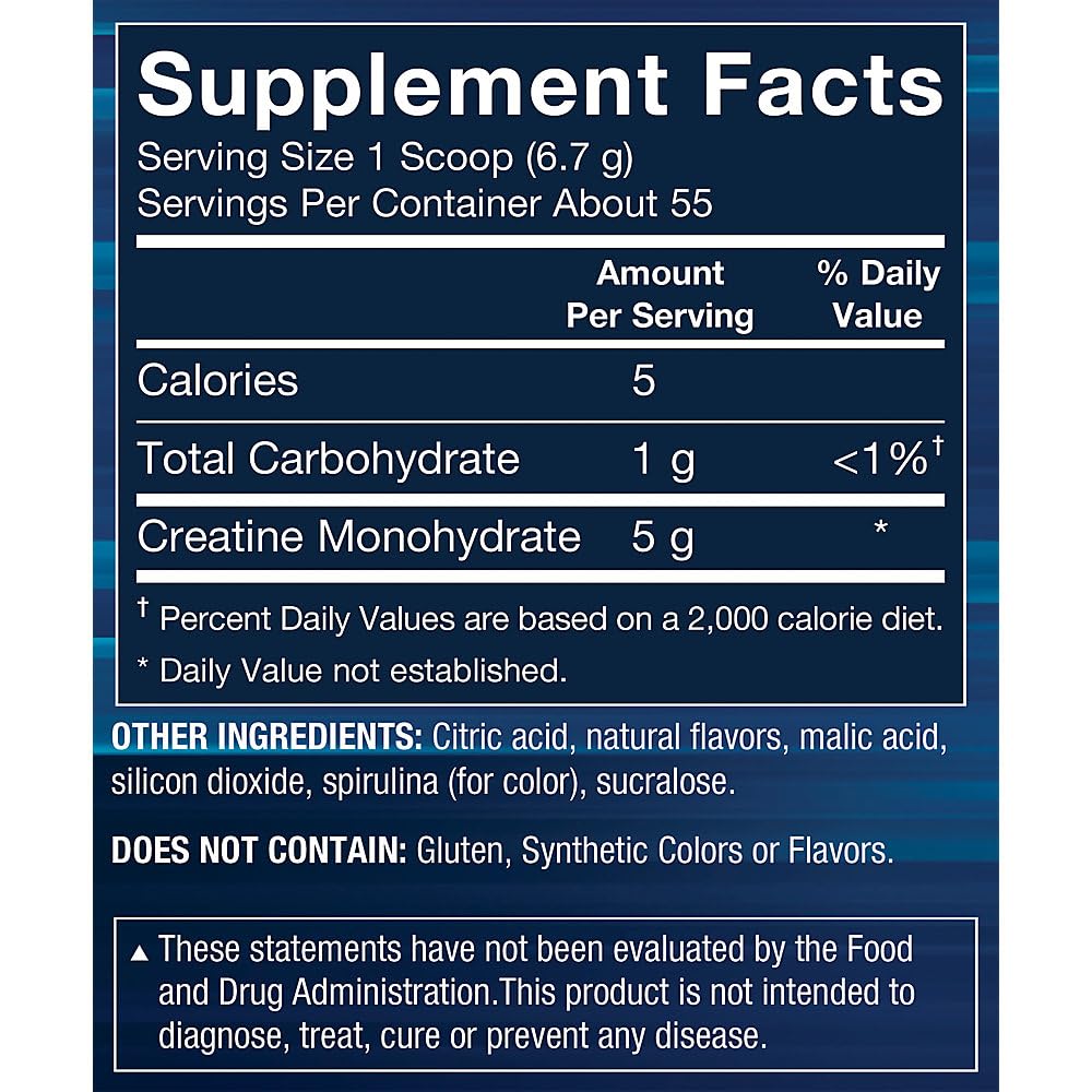 BodyTech Arctic Blast creatine label shows clean, gluten-free ingredients.