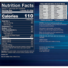 BodyTech Whey Protein Isolate ingredients panel highlights 25 g protein per serving and BCAAs.