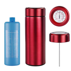 Bogush 60H insulin pens cooler, open view in red, organized space
