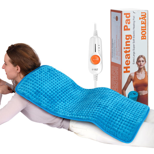Boileau electric heating pad with full back coverage for comforting warmth