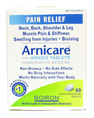 Boiron Arnicare Arnica Tablets three-pack for convenient at-home use and easy dosing.