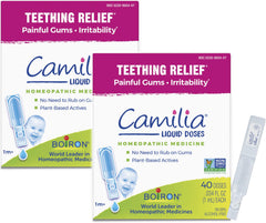 Boiron Camilia Drops packaging shown for convenient on-the-go use.