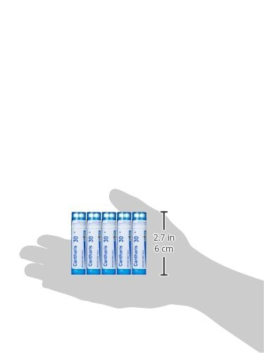 Boiron Cantharis 30C pellets out of tube—precise dose in a compact container.