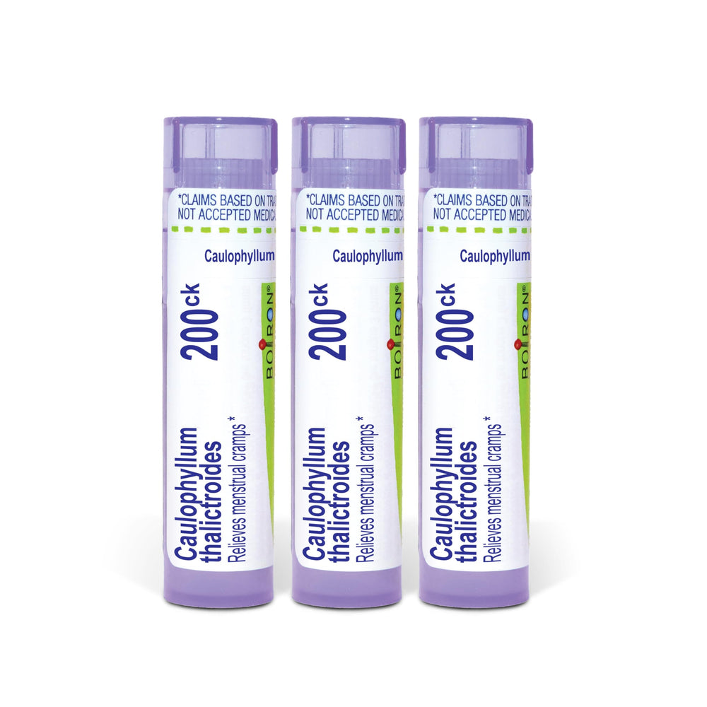 Boiron Caulophyllum 200CK pellets in tubes for easy dosing