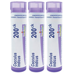 Boiron Cocculus Indicus pellets in a dispensing tube for motion sickness relief on the go