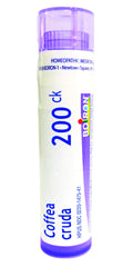 Boiron Coffea Cruda 200CK pellets pack for on-the-go sleep support.