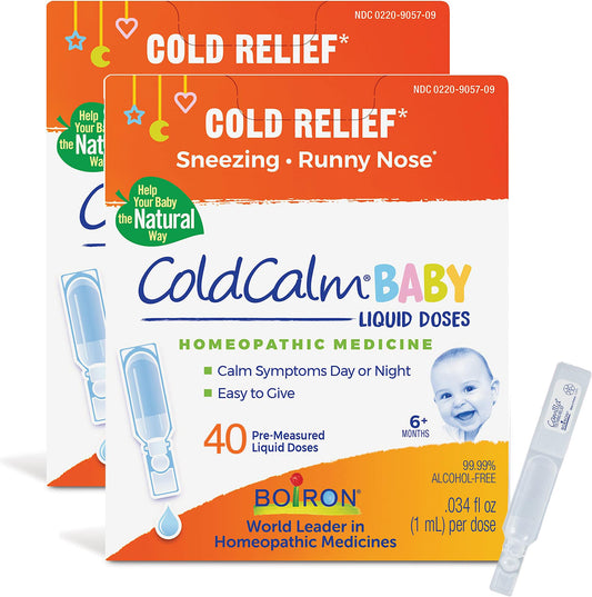 Boiron ColdCalm Baby pack of two drops for gentle, easy cold relief in babies