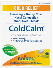 Boiron Coldcalm front-of-pack: convenient five-pack bundle for on-the-go cold support.