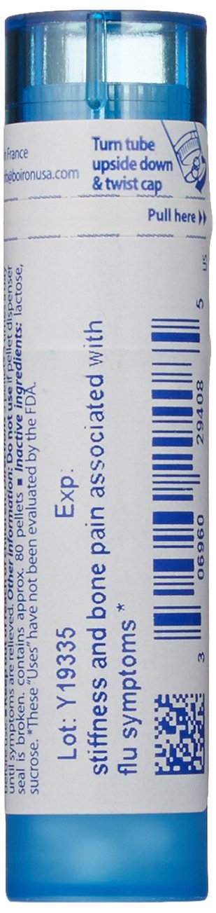 Boiron Eupatorium Perfoliatum 6C pellets close-up showing precise dosage.