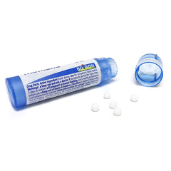 Boiron Gelsemium 200CK pellets in a pack of three tubes; travel-friendly.