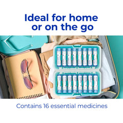 Boiron Homeotravel 16 tubes collection for quick access during trips.