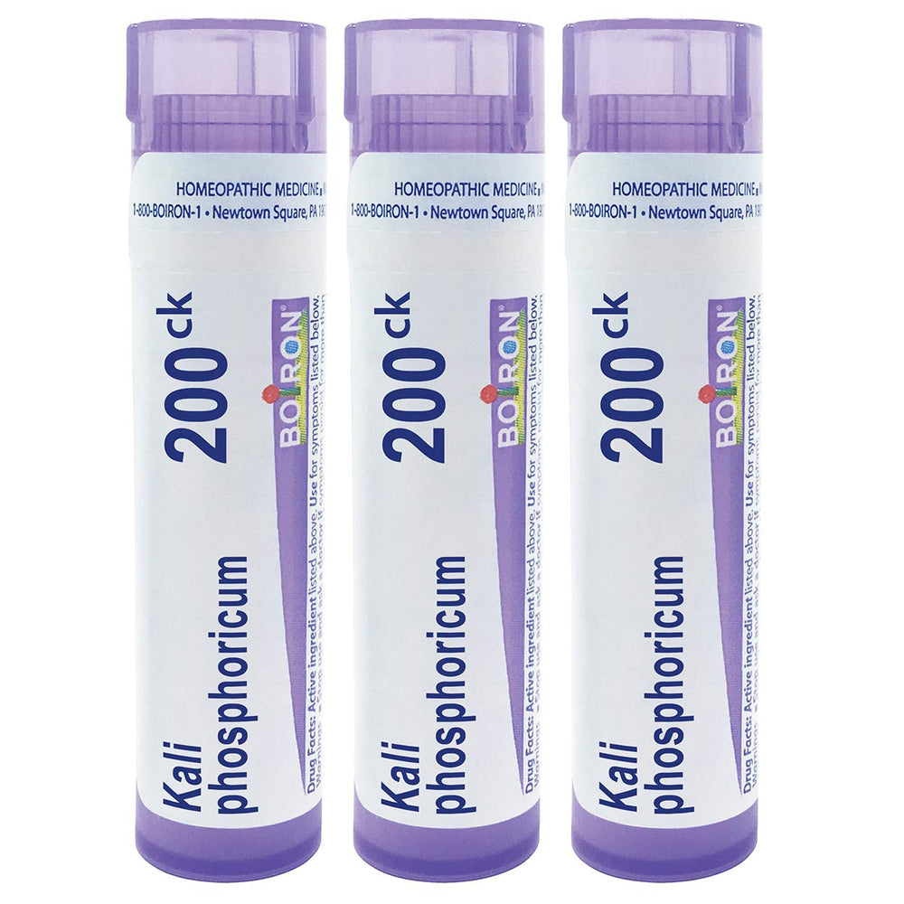 Boiron Kali Phosphoricum 200CK pellets in a tube for tension headaches from mental fatigue