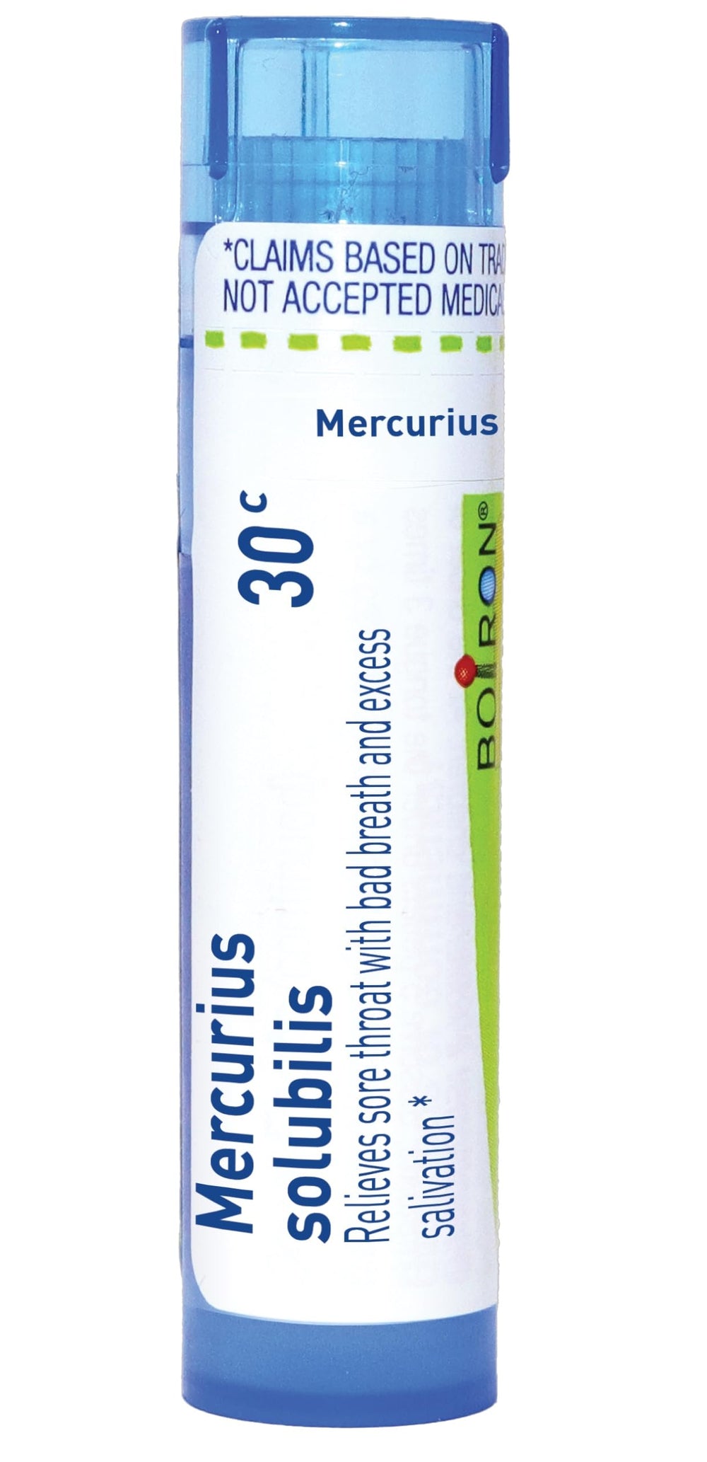 Boiron Mercurius Solubilis 30C pack of five tubes for targeted sore throat relief.