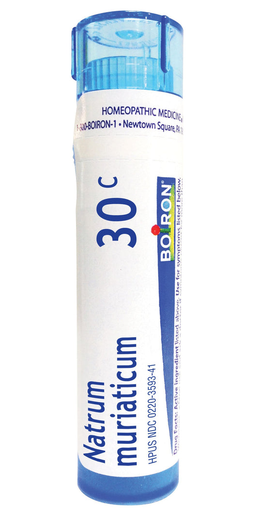 Boiron Natrum Muriaticum 30C pellets pack for quick on-the-go nasal support