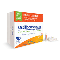 Boiron Oscillococcinum pellets in box may help ease flu-like symptoms