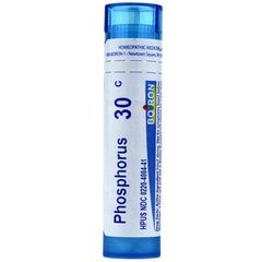 Boiron Phosphorus 30C pellets in a tube for convenient on-the-go use.